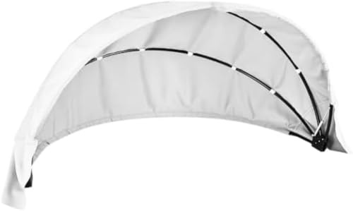Ersatzdach für den Außenbereich, Terrassen-Weiden-Tagesbettüberdachung, obere Abdeckung, kompatibel mit rundem Tagesbett (wasser- und sonnenbeständig), Weiß