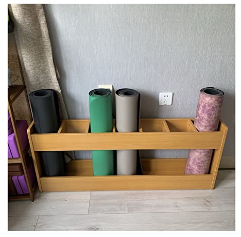 Yogamatta-stativhållare, fristående 7 rutnät pilatesmattor förvaring organiserare för hemmagym yogastudio, multifunktionell displayhylla
