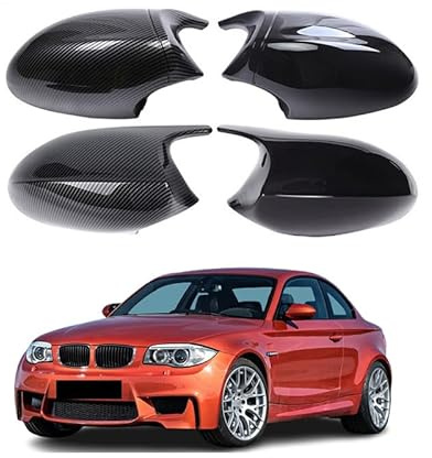 YLINNB Carcasa de Espejo Retrovisor para BMW 1M Coupe (E82) 2011-2012, Espejo Retrovisor Izquierdo y Derecho para Puerta Coche Piezas de Repuesto,Black