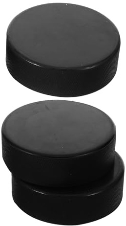 Mikinona 3 Piezas Unidades Puck de Hockey sobre Hielo de Goma para Entrenamiento Profesional Accesorios Resistentes para Interior y Exterior Superficie Texturizada para Mejor Agarre y