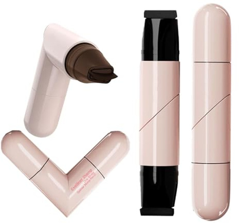 Foldable Eyeliner Stamp,2Pcs Eyeliner Pen Set,Waterproof Eyeliner Pencil for Perfect Wings,Smudge Proof Eyeliners Pen for Beginners (Black+Brown)