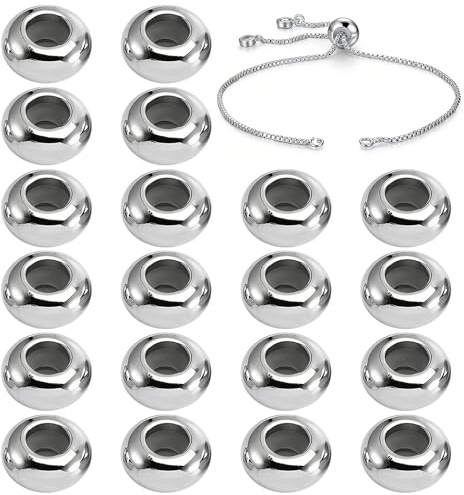 Healifty Tope de goma, tope de inserción para uso de cadena de serpiente, antideslizante, anillo de goma elástica, solo o con clip de bloqueo espaciador para pulseras de abalorios, 0.7 x 0.7 x 0.2 cm