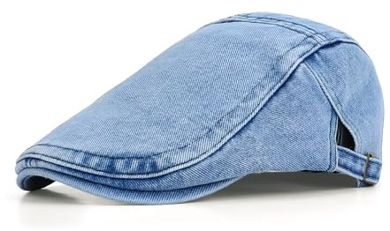 LISHIHE Schiebermütze Herren Denim,Baskenmütze Damen Vintage,Barette für Herren Verstellbar,Maler Mütze Unisex Flatcap Freizeit
