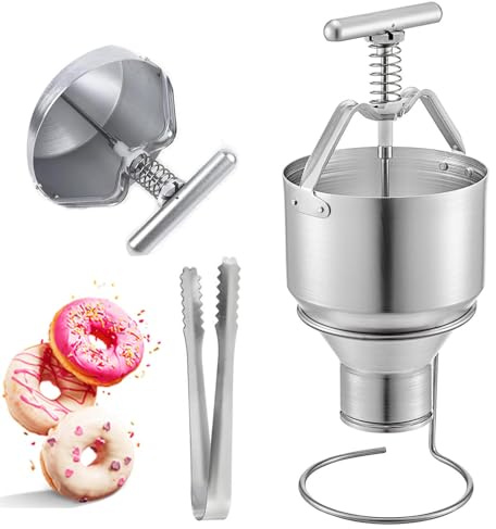 Manual Donut Maker, Stainless Steel Batter Dispenser for Home and Commercial Use