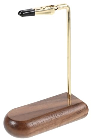 SHINEOFI Luxury Jewelry Counter Display Holder with Walnut Wood Metal Construction, Thickened Wooden Base, and Gentle Clamp, Highlights Jewelry Luster and Eliminates Harsh Light