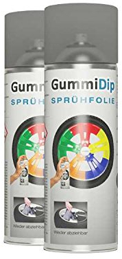 Gummi Dip Sprühfolie, Effekt Spray, 2er Set, 2x400 ml (Silber Metallic)