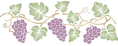 Weinrebenschablone – 35,5 x 12,5 cm (S) – Wiederverwendbare Schablone für Obst und Gemüse