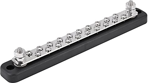 20 Positions Bus Bar Terminal Block 2 Studs Electric Junction Block AC 130A DC 150A for Trucks Caravans Buses Boats Terminals and Harnesses