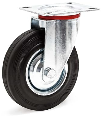 Wiltec Lenkrolle Ø125mm bis 100kg Tragkraft mit Gummirad ungebremst, leiser Lauf, Transportrolle Möbelrolle Laufrolle Möbel-Lenkrolle