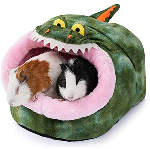 JanYoo Rattenbett Hütte Meerschweinchen Versteck Haus Kleintierzelt Zubehör Kaninchen Versteck Igluzubehör für Käfige(Krokodil,XL)
