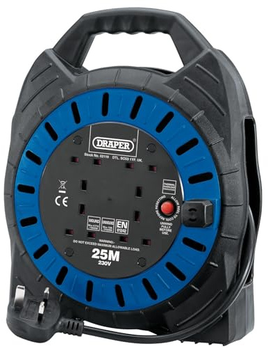 Draper 230V Four Socket Cable Reel, 25m 02119