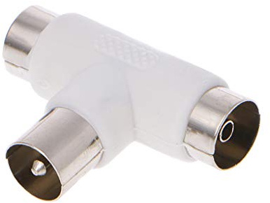 Ocobudbxw 2 Voies TV T Splitter Câble Coaxial Antenne Mâle à 2X Connecteurs Femelles Adaptateur