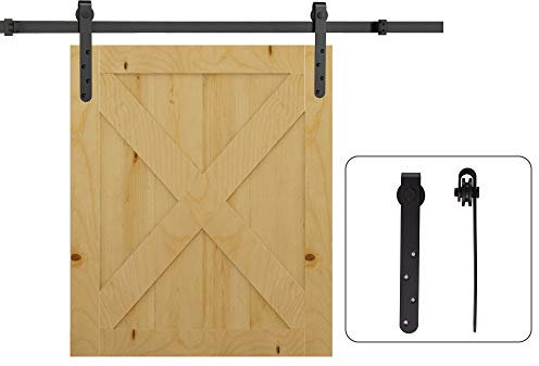 HOMCOM Kit de porte coulissante système galandage avec porte épaisseur 20-25 mm largeur max. 0,9 m charge max. 20 Kg acier noir