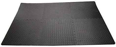 Tapis de Protection de Sol 63 x 63cm, Tapis de Sport Fitness en Mousse EVA, Dalle Mousse 12mm d’épaisseur (12 Pcs)