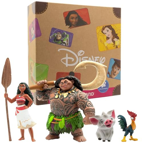 Bullyland 13261 – Spelfigurset Walt Disney Vaiana med Vaiana, halvgud Maui, gris Pua & Heiheihei, detaljrik, perfekt som en liten gåva för barn från 3 år