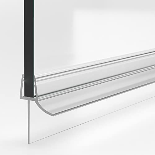 Duschdichtung für Glastüren transparent I 100cm Duschtürdichtung 6mm 7mm 8mm Glas Bodendichtung I Duschkabinen Dichtungen I Wasserabweisprofil Duschwand gerade I Abdichtung 21mm Dichtlippe