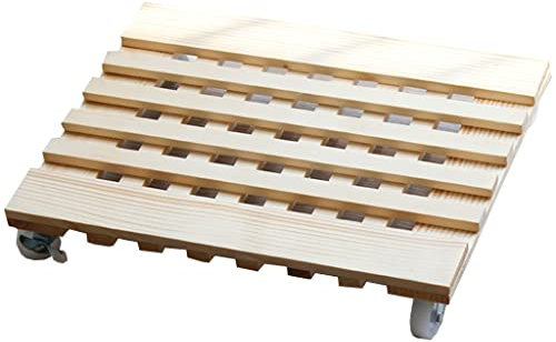 Pflanzenroller Eckig, Untersetzer Mit Rollen Holz, Rollbrett Pflanzen Outdoor Pflanzenroller Sockel Für Den Innenbereich Mit 360 ° Feststellbaren Lenkrollen ( Color : Primary color , Size : 12 inch )