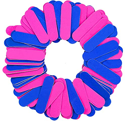 100 Mini Lime per Unghie 180/240 Grit Double Face Usa e Getta - File Professionali per Manicure, Saloni e Casa - Cura delle Unghie