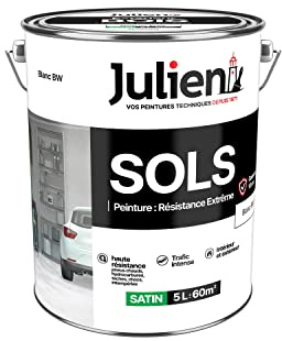 Julien Peinture Sols Extrême Intérieur et Extérieur - Chapes béton, ciment lissé, briques, asphalte, planchers et parquets - Blanc 5L