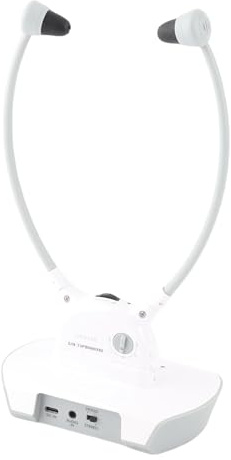 Kabellose Kopfhörer für Fernseher, In-Ears-Kopfhörer mit Hoher Lautstärkeregelung für Senioren und Hörgeschädigte, Keine Verzögerung, Unterstützt, 3,5 Mm AUX, 30 M