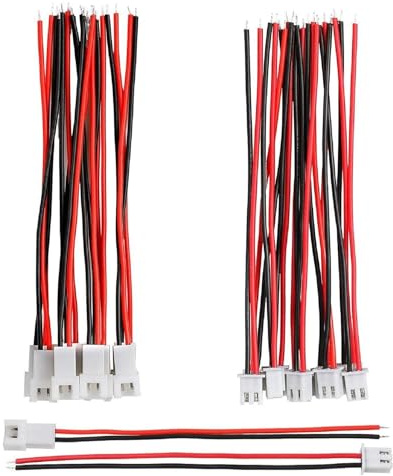 10 coppie di connettori da 1,25 mm JST a 2 pin per micro elettronica, maschio e femmina, con cavo da 10 cm