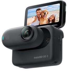 Insta360 GO 3 Black 128GB - The Tiny Mighty 2.7K Waterproof (5M) Action Camera with Action Pod and Flip Screen