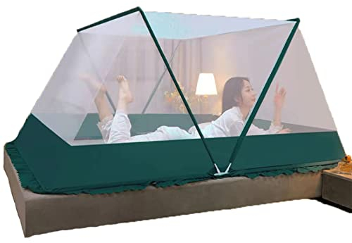 ISCBAFYX Faltbares Moskitonetz, 4 Eckbett-Himmelbett-Himmelbett-Zelte, Schlafzimmer-Dekorationszubehör, Dekor-Baldachin, einfach zu demontierendes Baldachin-Zelt, B, 100 x 190 x 80 cm