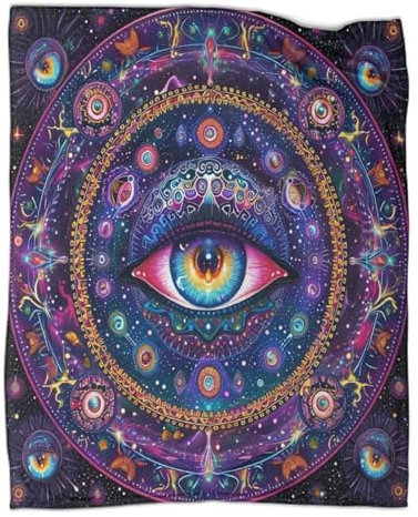 KWFYBEHZ Kaleidoskop Plaid Couverture Polaire Flanelle,Mandala Couverture Lit,Plaid Jeté De Canapé,Couverture Chaude Et Douce En Peluche,80x90inch(200x230cm)