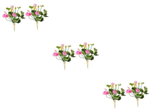 Cabilock 6 STK Künstlicher Lotus Mini Lotusblumenstrauß Gefälschte Grüne Stiele Lotusblumenpflücker Seerose Künstlicher Schwimmender Lotus Heimdekoration Gefälschte Rosenblätter Seidentuch