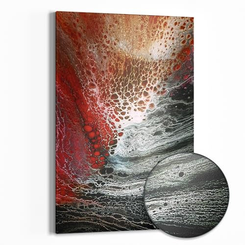 DEQORI Metall Magnettafel | 40x60 cm cm groß | Motiv Magma Malerei | Whiteboard für alle Magnete | Magnetboard Wand-Tafel für Küche & Büro | Design Magnetwand Pinnwand magnetisch