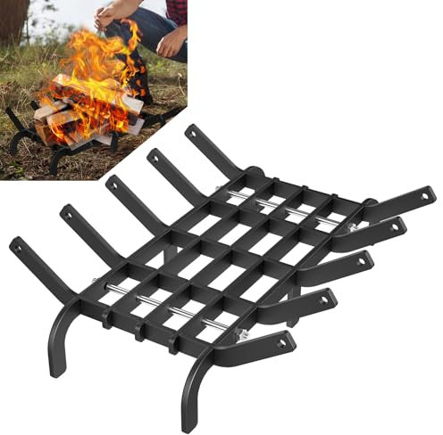 LZQ Griglia per legna da ardere, in acciaio ad alto tenore di carbonio, per camino, 41 x 31 x 11 cm, supporto per legna da ardere, supporto per legna da ardere, con piedi, portata fino a 50 kg
