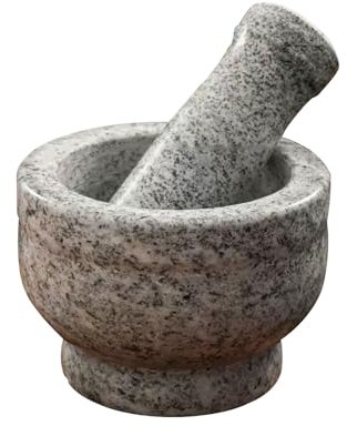 Molinillo Mortero Natural, Tarro Medicina Hogar Piedra Trituradora Exquisito Mortero Ajo Juego Mortero Maja Medicina China para Guacamole, Especias, Ajo, Cocina,A