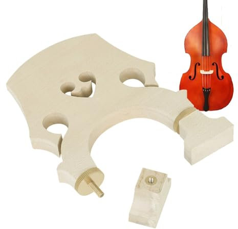 HDYNUZ Einstellbare 4/4 3/4 1/2 Kontrabass Brücke Kontrabass Brücke Ahorn Brücke mit Messing Einsteller Kontrabass zubehör(4/4)