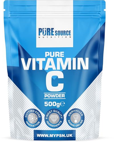 Pure Vitamin C Powder Vegan High Strength Ascorbic Acid 100% Pure British Pharmaceutical Grade | Non-GMO Gluten Free Immune Support Supplement by PSN (500g)