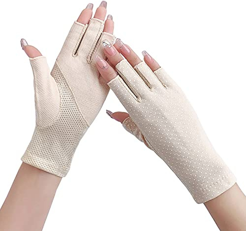CHENGZI Frauen Mädchen Sommer Fingerlose Handschuhe, Rutschfeste UV-Schutz Fahrhandschuhe Outdoor Handschuhe