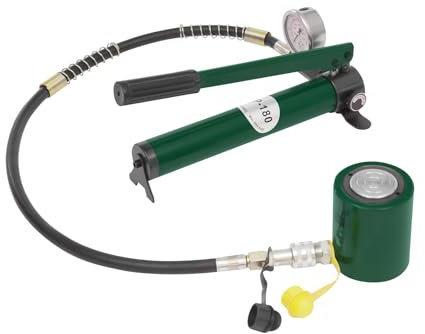 NINGXUE 20-Tonnen-Hydraulikwagenheber + CP-180-Handpumpe mit Druckmesser, 2-Zoll-Hydraulikzylinder-Wagenheber mit niedrigem Profil, Porta Power Kit, tragbarer Kleiner Hydraulikwagenheber, 20 Tonnen