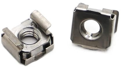 2/5 Stück M4 M5 M6 M8 M10 Farbe Zink Nickel Edelstahl Quartett Schwimmmuttern Kassette Elastische Gehäusekarte Käfigmutter Quadratische Schnappmutter(304 Stainless Steel,M10 2pcs)