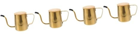 TOPBATHY 4 Stück Kaffeekanne aus Edelstahl Schaum Tülle drücken Maschine Hersteller Camping-Kaffeekanne mit langem Auslauf Haushalts Kaffeekocher Rostfreier Stahl