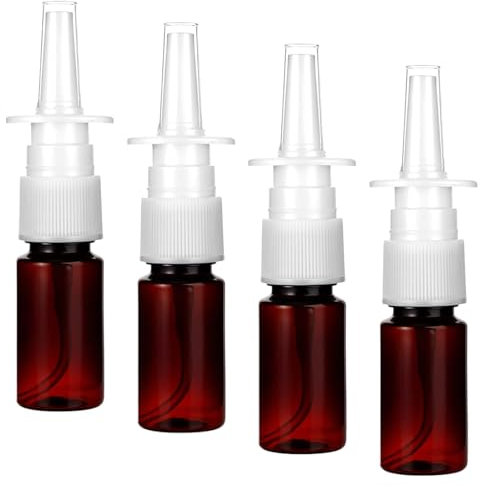 CATOR 4 Pezzi 20ml Flaconi Spray Nasale Vuoto, Plastica Bottiglia Spray Nasale con Ugelli Imbuto Etichette, Riutilizzabile e Fine Nebulizzatore per Profumi, Oli Essenziali, Soluzione Salina