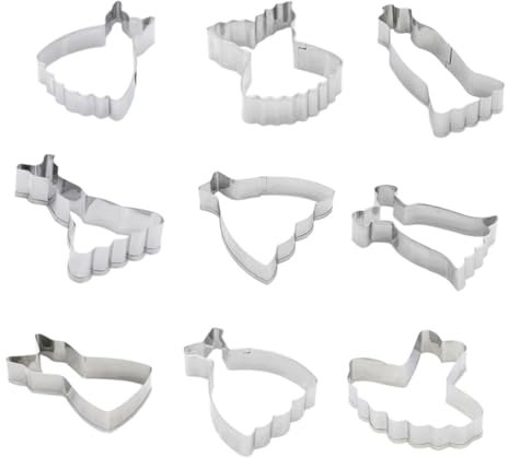 Homoyoyo 9piezas Cortadores Para Galletas De Acero Inoxidable Moldes Con Forma De Falda Para Repostería Casera Cortadores De Bizcochos y Fondant Utensilios Para Tartas y Celebraciones