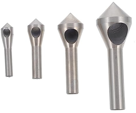 Lurrose 4pezzi Punta Per Sbavatura in Acciaio Ad Alta Velocità Utensile Per Sbavatura Smussi e Svasature Per Legno Compensato Plastica Alluminio Da Te Edilizia