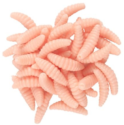 GENYUI 50Pcs Fishing Lures Artificial Baits Jigging Wobblers Soft Maggots Baits Bread Maggots Fishing Lures Earthworms Baits