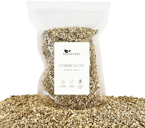 Growcery Fine Vermiculite for Plants - Lightweight Soil Additive for Improved Drainage, Aeration & Moisture Retention - Perfect for Seed Germination, Potting Mixes & Indoor Gardening (5L)