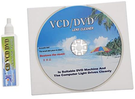 Hoement Cd Cleaner Kit with Lens Cleaning Brush and Cleaning Solution for Cd Dvd Vcd Players, 2pcs Maintenance Set for Efficient Dust and Dirt Removal, Compatible with Home and Car Audio Systems