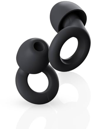 MASSNER Noise Reduction Ear Plugs for Sleep & Focus – Black Soft Silicone Reusable Earplugs with Multiple Ear Tips & Carry Case, Comfortable for Sleeping, Travel & Daily Use