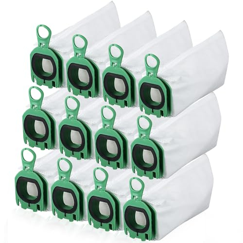 12 Piezas Bolsas de Aspiradora Compatibles con Vorwerk Kobold VB100/FP100 - Bolsas de Filtro de Repuesto para Vorwerk Kobold VB100/FP100, Estructura de 4 Capas, Alta Densidad