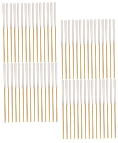 VILLFUL 60 Pezzi Bastoncini di Cotone per Trucchi in Cotone e Bambù, senza Pelucchi, per Pulizia di Zone Difficili e Accessorio per Make-up a Casa