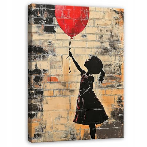 WallArena Leinwand Bilder Banksy 40x60 cm | Leinwandbilder, Bild auf leinwand, Wandbild XXL groß Wandbilder für Wohnzimmer Schlafzimmer Wohnzimmerbilder Modern