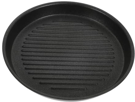 Toyvian Poêle Grill Profonde Antiadésive pour Barbecue Extérieur Poêle à Steak Compacte Fonte pour Cuisine Maison et Camping Chauffe Uniforme et Résistante pour Viandes et Légumes Grillés