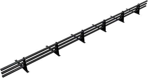 Parotec SCHNEEFANGROHR-Set 3m für Trapezblech – 3 Rohre, 6 Halter Anthrazit | Komplettset 300 cm für Dachpappe/Bitumenbahn & Shingles (Bitumenschindeln) – Schneefang/Dachlawinenschutz – RAL 7016